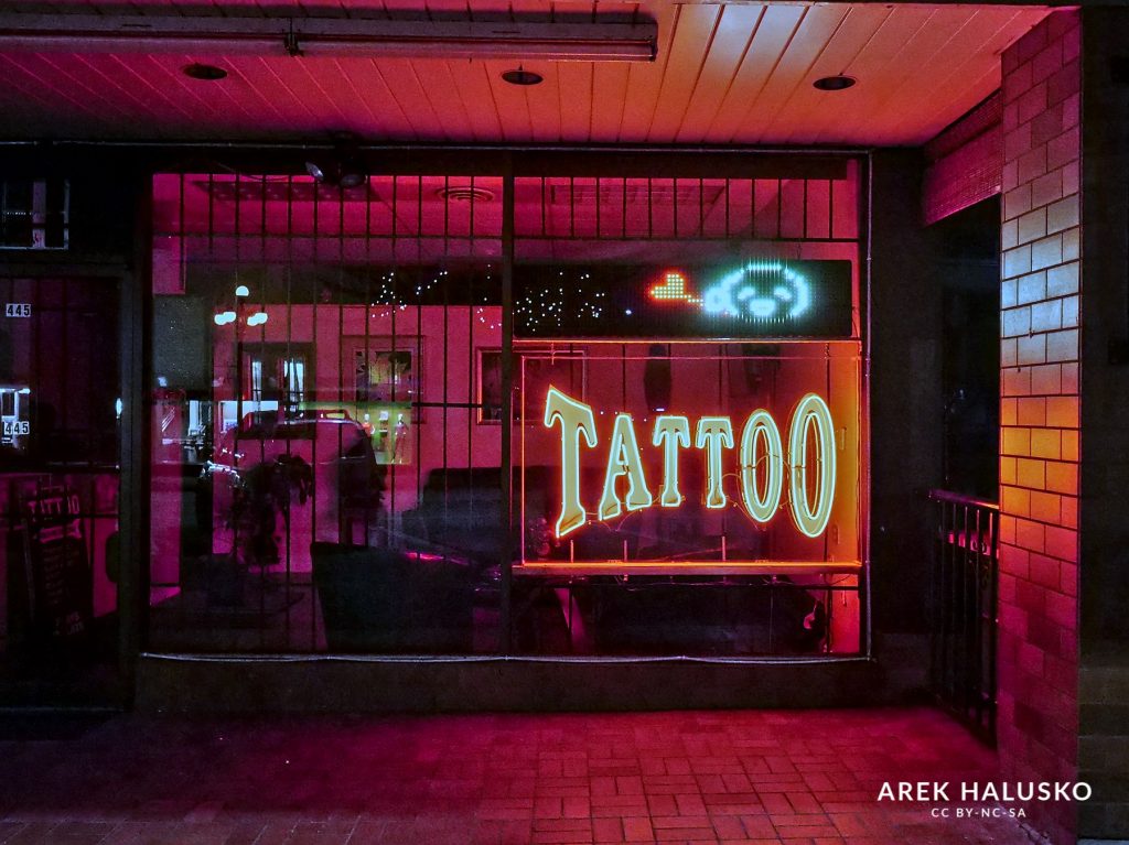 Tatto shop front window