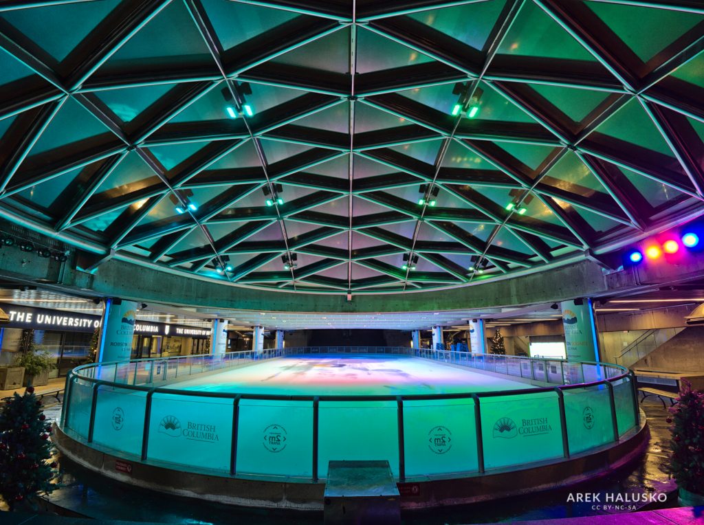 Vancouver Robson Square at night