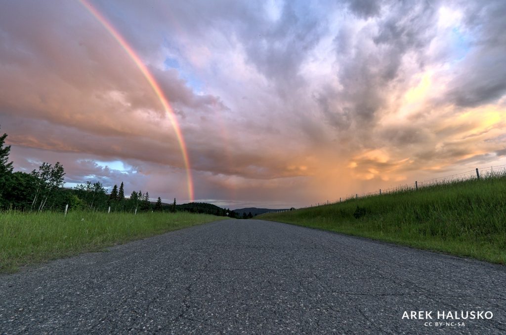 Kamloops BC Mount Lolo road sunset with rainbow