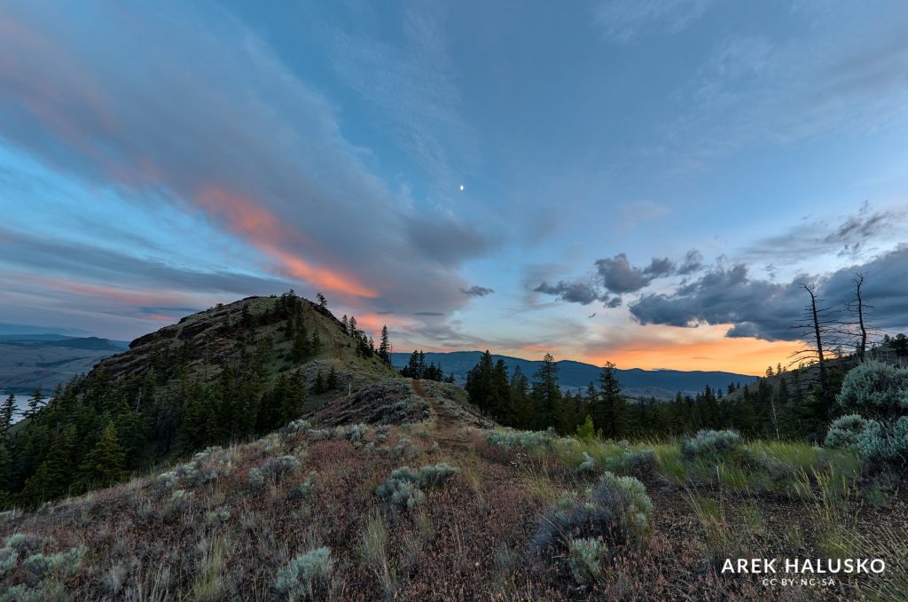 Kamloops BC Tranquille Slot Canyons parking hike sunset.