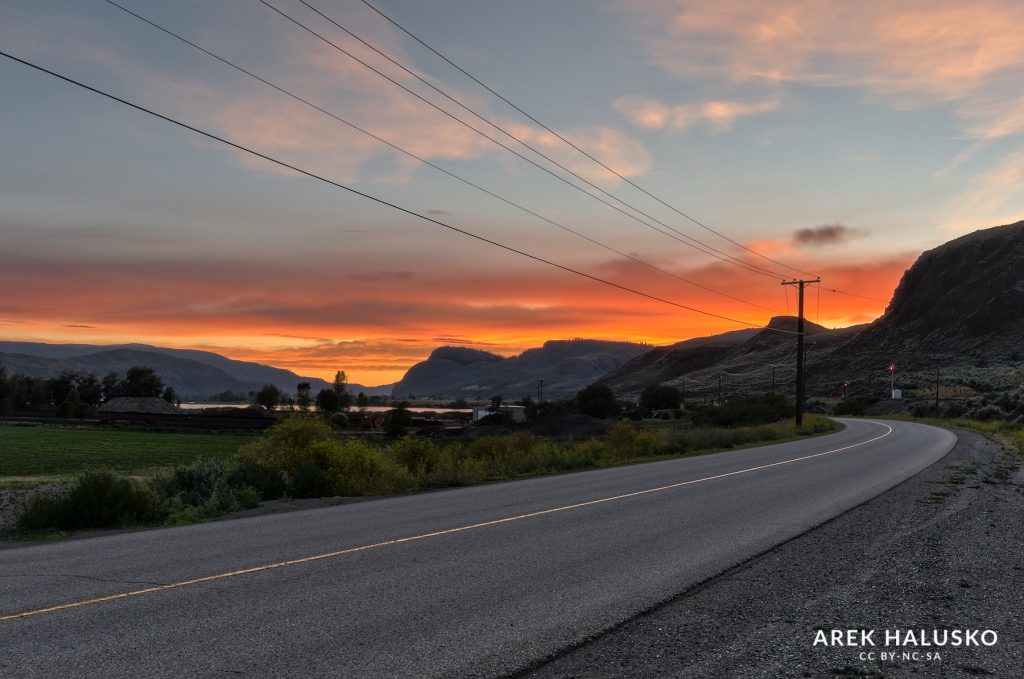 Kamloops BC Tranquile road by Cinnamon Ridge in deep red susnet